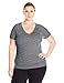 Fit for Me by Fruit of the Loom Women's Plus Size Breathable Shirred T-Shirt, Charcoal Space Dye, 2X