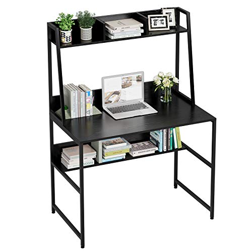 Kealive 47.2 Inch Computer Desk with Hutch, Home Office Desks with