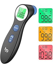 Forehead Thermometer for Adults and Kids, Non Contact Digital Thermometer for Fever, Instant Accurate Infared Thermometer, Black by femometer