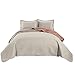 Chezmoi Collection Mesa 3-Piece Oversized Reversible Bedspread Coverlet Set (King, Ivory/Salmon)