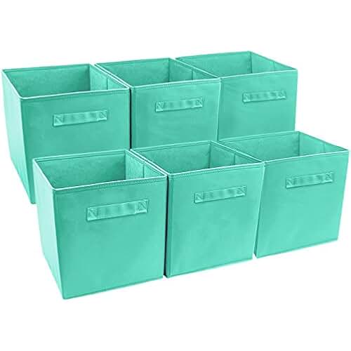 mint green storage cubes