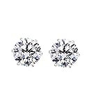 Round Cut Clear CZ Stainless Steel Men Magnetic Stud Earrings No Piercing 5mm
