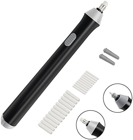 Coolli 電動消しゴム 電動字消器 パワフル よく消える 静音 筆形 取り換え用 消しゴム22本 12粗い消しゴム 10小さな消しゴム 学生用 文房具 オフィス用品 図面 楽譜 建築企画 絵画 電池式 ブラック Rwenzorisustainable Org