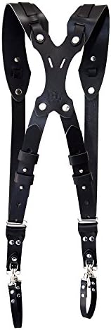 RL Handcrafts Clydesdale Pro - Dual DSLR Camera Leather Harness (Black, Large)