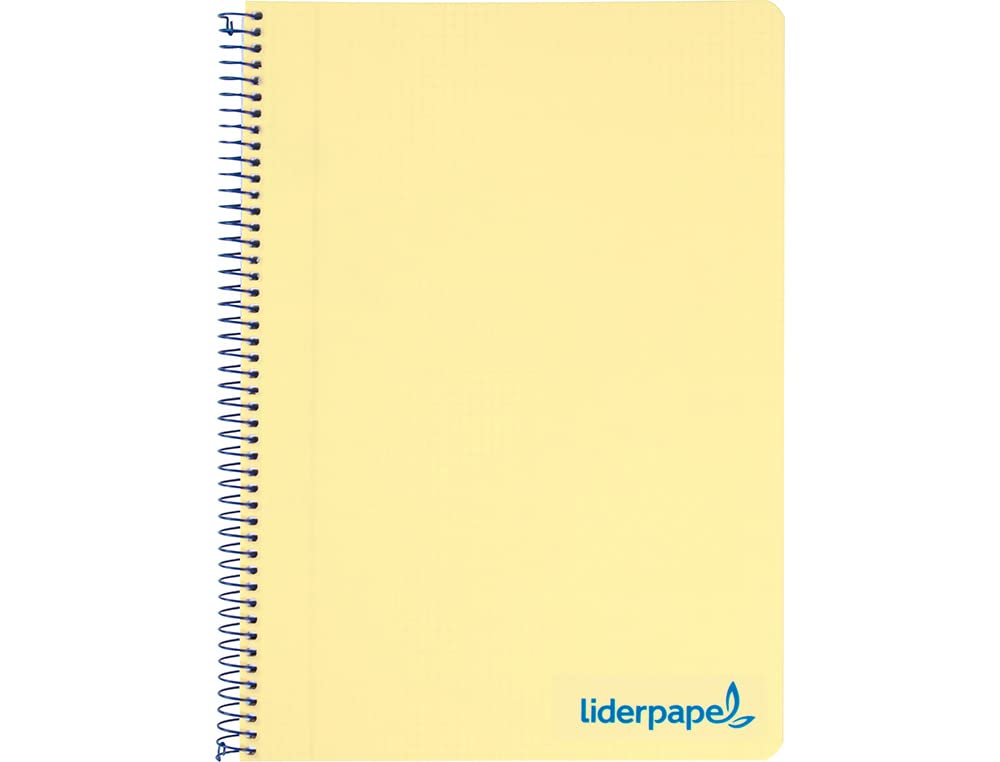 Liderpapel Spiral notebook a5 micro wonder plastic cover 120h 90g box 5mm 5 bands 6 drills yellow color