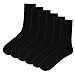 DAVID ARCHY Men's Pure Cotton Ultra Soft Knit Trouser Crew Dress Socks 6 Pack (10-13, Black)
