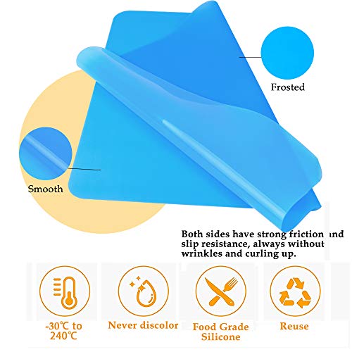 Silicone Sheet for Crafts Jewelry Casting Molds Mats, IKOCO 2 Pcs Silicone Mats for Crafts, Waterproof Washable Heat-Resistant, Rose Red and Blue A3