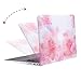 MOSISO MacBook Air 13 inch Case(A1369 A1466, Older Version 2010-2017 Release),Plastic Flower Pattern Hard Shell&Keyboard Cover&Screen Protector Only Compatible with MacBook Air 13, Watercolor Peach