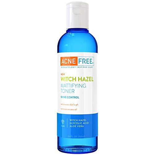 Acne Free Witch Hazel Mattifying Toner 8.4 oz with Witch Hazel, Glycolic Acid, Aloe Vera, Toner to Help Rebalance Skin's pH and Remove Excess Oil