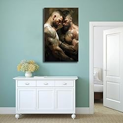 HMLZSJ Nude Muscle Male Torso Portrait Art Gay