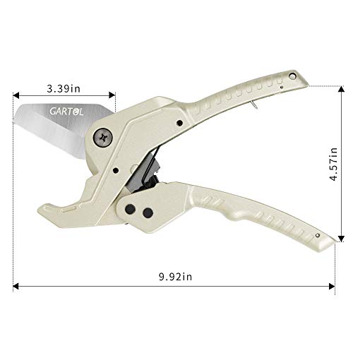 GARTOL Pipe and Tube Cutter - Ratcheting Hose Cutter One-hand Fast Pipe Cutting Tool for Cutting up to1-5/8 inch PEX,PPR,PVC,Aluminium Plastic Pipe, Suitable for Plumbers,Home Working - Thumbnail 5