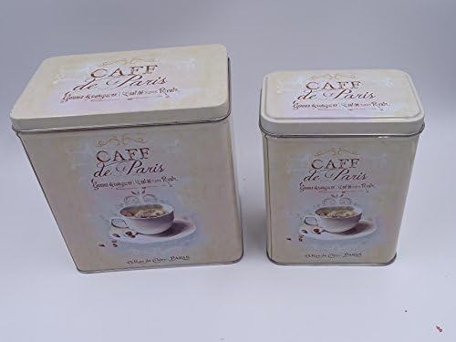 Cafe le paris themed French style storage tin, shabby chic,SET OF 2