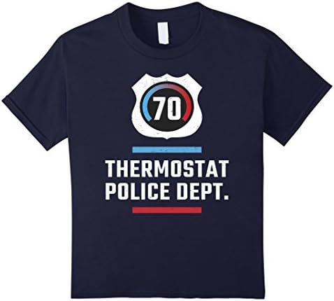 Kids Thermostat Police Department Shirt : Parenting Guard Dad Mom 6 Navy