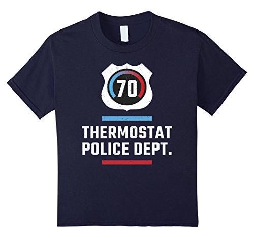 Kids Thermostat Police Department Shirt : Parenting Guard Dad Mom 6 Navy