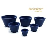 Soccerene Filter Adapter Cones Set, Buchner Funnel Flask Adapter Set, Tapered Collar Blue, Pack of 6
