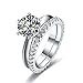 Erllo 2ct Solitaire Engagement Ring Infinity Cubic Zirconia Simulated Diamond Anniversary Promise Eternity Wedding Band Bridal Sets 925 Sterling Silver