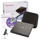 Pioneer BDR-XD05B Blu-Ray Player & Burner - 6X Slim External BDXL, BD, DVD & CD Drive for Windows & Mac with 3.0 USB - Write & Read on Laptop or Desktop, Includes CyberLink Media Suite 10 & case