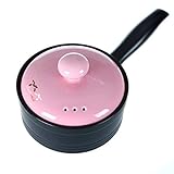 Ceramic Saucepan with Lid Casserole Stew Pot Stockpot Soup Milk Pot Healthy Colorful Porcelain Cookware Stove/Microwave/Oven Safe, 1 Quart (3)