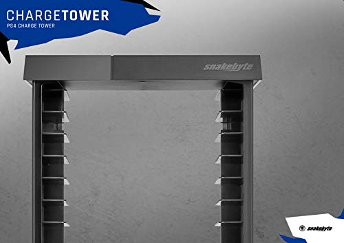 Snakebyte PS4 Charge: Tower - Games Storage Tower for 15 Games including 2 USB Ports to Charge your Controller / Gamepad for PlayStation 4 - Thumbnail 2