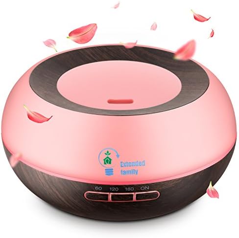 EXTENDED FAMILY Essential Oil Diffuser, Ultrasonic Cool Mist Humidifier, Portable humidifier with 7 Color LED Lights for home and office with Auto Shut-off