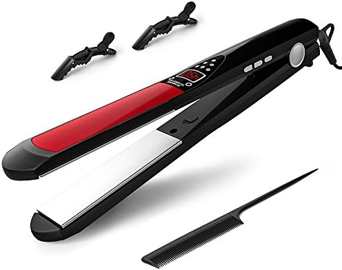 Hair Straightener, Professional Ceramic Flat Iron Hair Straightener Tourmaline Ion (Black)