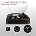 LP&No.1 3 Speed Belt-Drive Bluetooth Turntable with Stereo Speakers, Vintage Vinyl Record Player,Dark Brownthumb 2