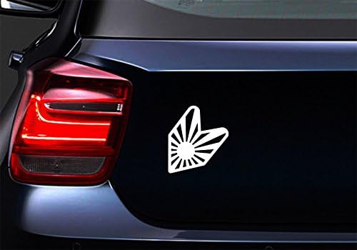 Wakaba Leaf Rising Sun Car Body Window Bumper Vinyl Decal Sticker, White, Die cut vinyl decal for windows, cars, trucks, tool boxes, laptops, MacBook - virtually any hard, smooth surface