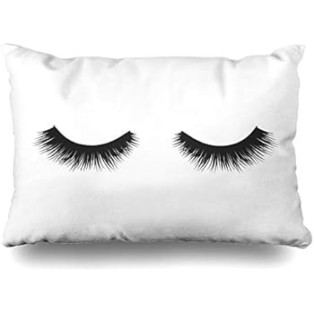 DIYCow Throw Pillows Covers Eye Lashes Person Eyelash Cosmetics Cushion Case Pillowcase Home Sofa Couch Standard Size 20 x 26 Inches Pillowslips