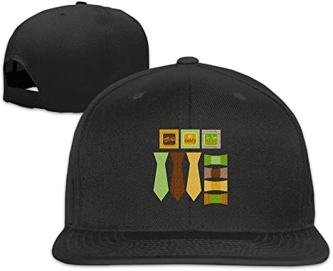CEDAEI Happy Father's Day Flat Bill Snapback Adjustable Leisure Hats Black