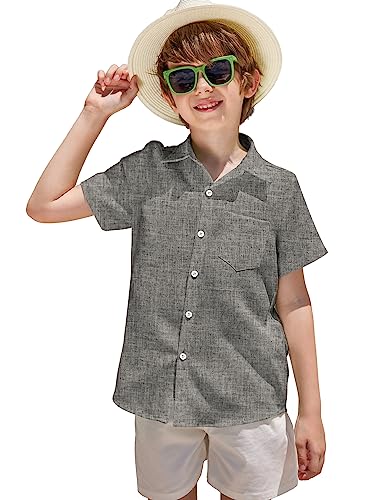 COOFANDY Toddler Boys White Button Down Shirt Kids