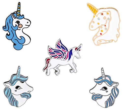 KimYoung Cute Enamel Lapel Pin Sets Carton Animal Brooch Pin (Unicorn Enamel Pins)