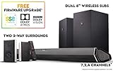 Nakamichi Shockwafe Elite 7.2Ch DTS:X 800W 45-Inch Sound Bar System with Dual 8