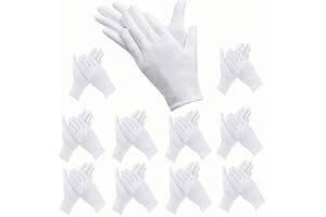 48 Pcs White Gloves, ANDSTON 24 Pairs Soft Cotton Gloves, Coin Jewelry Silver Inspection Gloves, Stretchable Lining Glove, Me