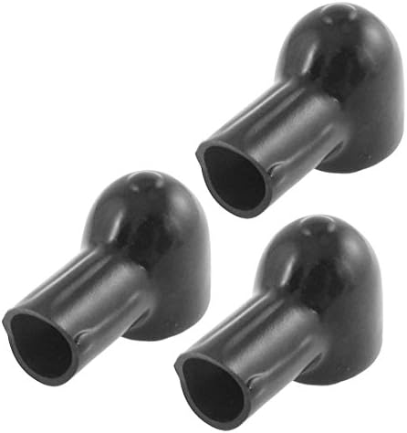 uxcell 3 Pcs Soft Plastic Battery Terminal Covers Black Angle Type Boots for Car