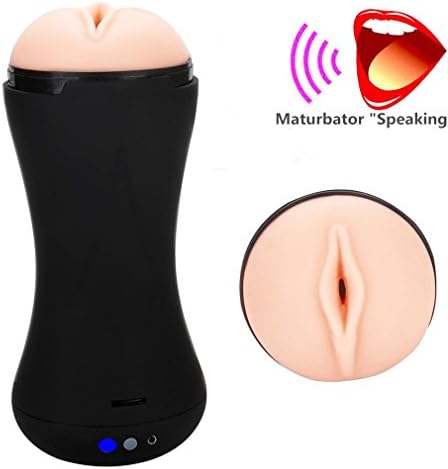 Masturbator Masturbation Cup Pocket Pussy Vagina Pocket Man Masturbation Cup with 10 Frequency Vibrating Real Girl Sexy Voice Stimulation for Male Masturbation (Black3)
