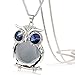 Windoson Womens Pendant Jewelry Offer owl Pendant Necklace Ladies Glass cabochon Necklace Jewelry Gift Offer Necklace (Grey)