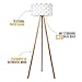 Brightech Bijou Tripod Floor Lamp Contemporary Design for Modern Living Rooms Soft Ambient Lighting Made with Natural Wood - Natural Color Wood