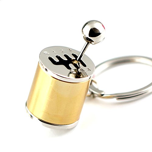 MeiBoAll 1 Pcs Car Key Chain Creative Auto Part Six-speed Manual Gearbox Model Automobile Key Ring for Most Car Yellow
