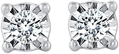 Sterling Silver 1/10cttw Diamond Stud Earring for Women (sterling-silver)