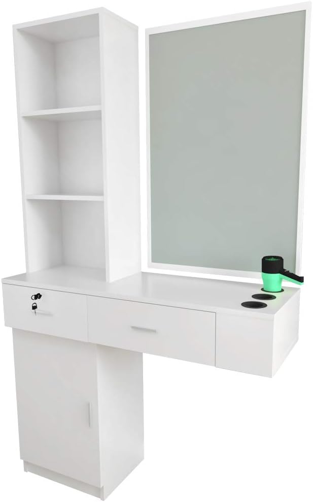 Fovor Barber Salon Station Makeup Wall Mount Hair Styling Beauty Spa Equipment Set with Mirror: Kitchen & Dining
