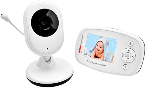 Upgraded Best Video Baby Monitor with 2.4”LCD Screen Night Vision Digital Camera, 2-ways Talk back system, Temperature Sensor and Long Transmission Range , Including Corner Shelf