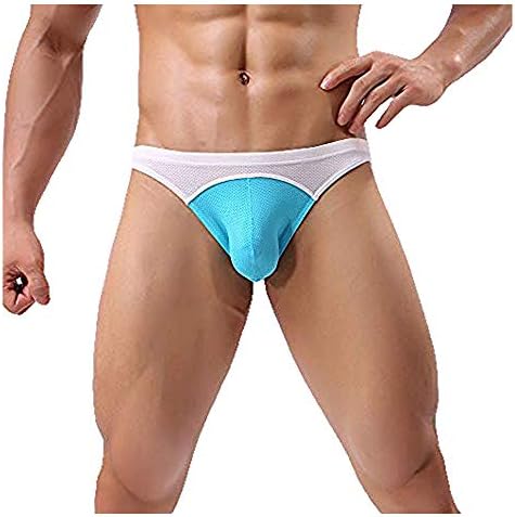 Mens Briefs Underwear Linqi1164 Soft Breathable Boxers Briefs Mesh Hole Pouch Shorts Underpants Panties