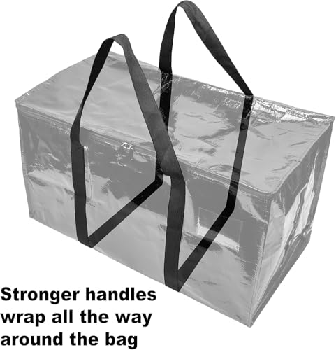 TERRIFI 4 Heavy Duty Extra Large Moving Bags, Stronger Handles, Durable Storage Packing Bags, Perfect for Transport, Ideal for Organizing and Packing