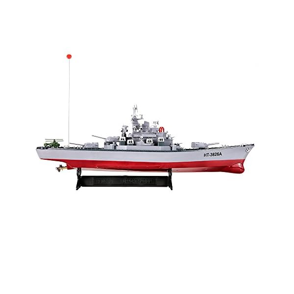 HSP Himoto RC ferngesteuertes Schlachtschiff mit Akku im Maßstab 1:250, Schiff-Modell im Zerstörer-Design, Kriegsschiff… – Bild 3