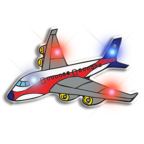 Light Up Airplane Flashing Blinking LED Body Light Lapel Pins (25-Pack)