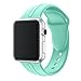 Huanlong 38mm Soft Silicone Sport Style Replacement Band Iwatch Strap for Apple Wrist Watch Series 1 Series 2 Series 3 (Mint Geen 38mm S/M)