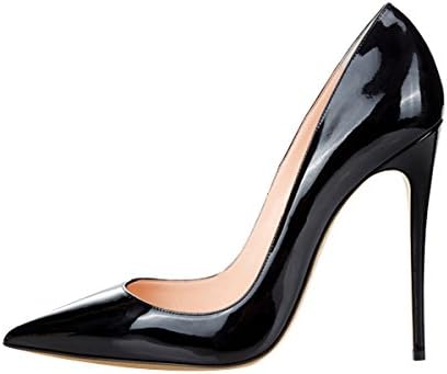 fast charm Womens Stiletto Shoes Large Size High Heels Black Pumps US9