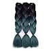 Ombre Braiding Hair 3 packs Jumbo Braiding Hair Extensions For Braiding Twist 24 Inch 100g/Pack (Black/Dark green)
