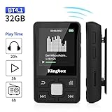 MP3 Player, 32GB Music Player with BT 4.1, Audio Walkman with Wearable Clips Support E Book,Voice Recorder,FM Radio,Photo Viewer, Expandable Up to 128 GB
