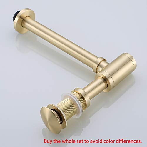 RANDOM Bathroom Faucet Vessel Vanity Sink Pop Up Drain Stopper without Overflow, Brushed Gold(Pop Up Drain Brushed Gold)